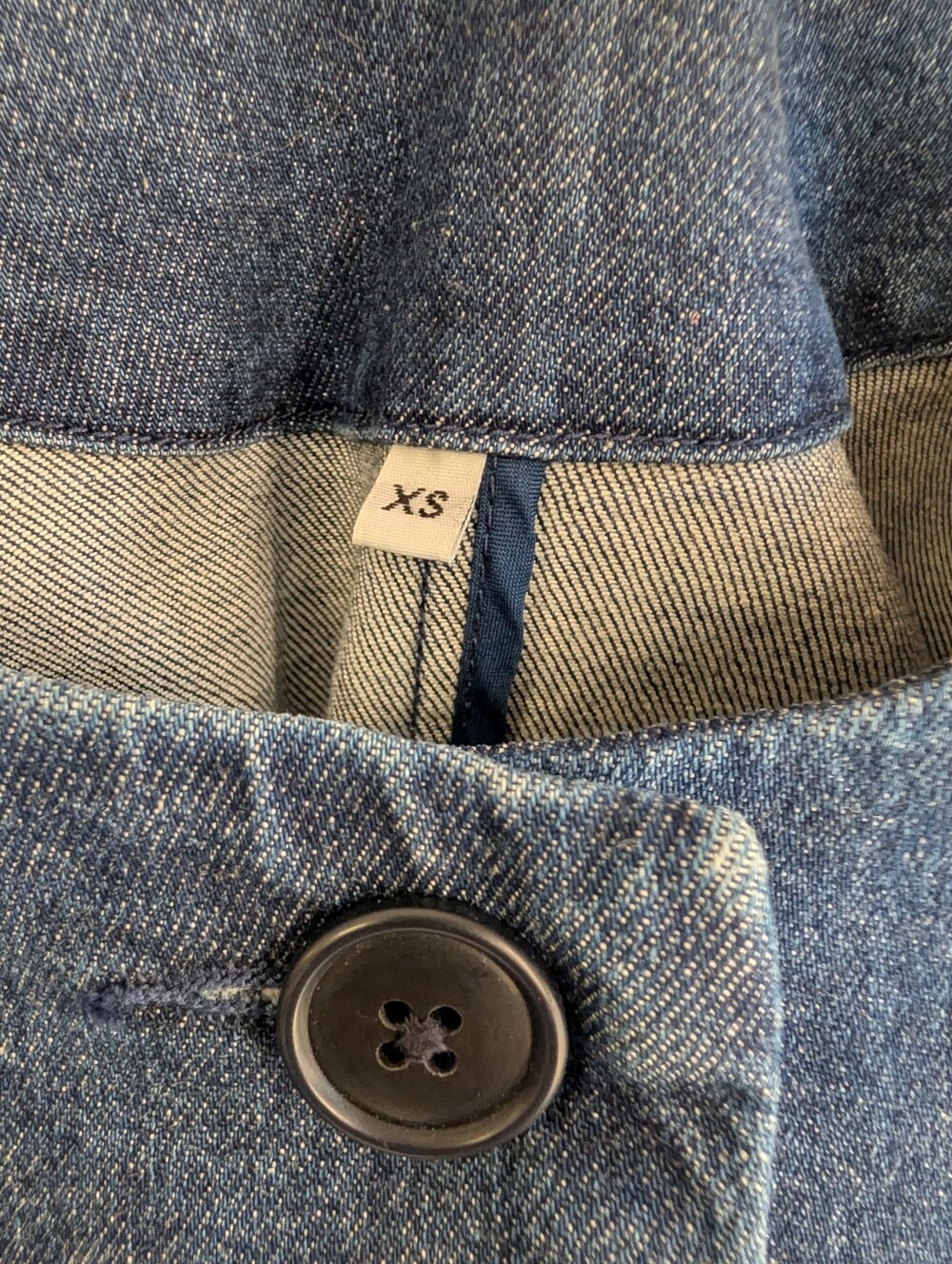 Muji Ladies Long Denim Coat Jacket in Deep Indigo - Picture 7 of 10